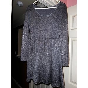 Kensie Girl Gray Sequined Long Sleeve Dress